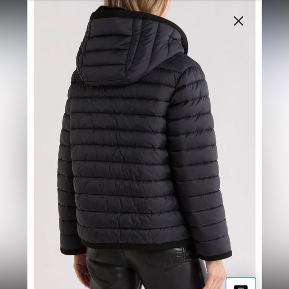 Reversible Faux Fur Hooded Puffer Jacket REBECCA MINKOFF - Picture 4 of 17